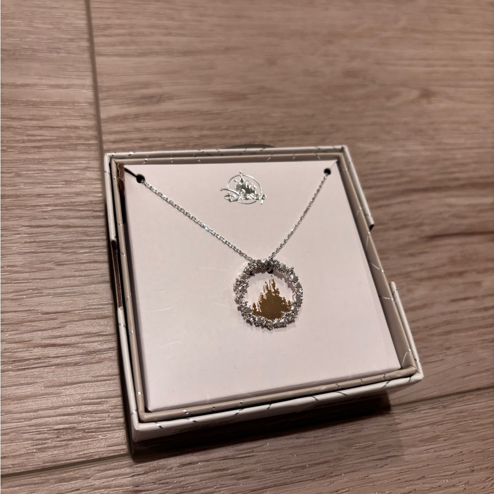 Disney Silver and Gold Castle Necklace